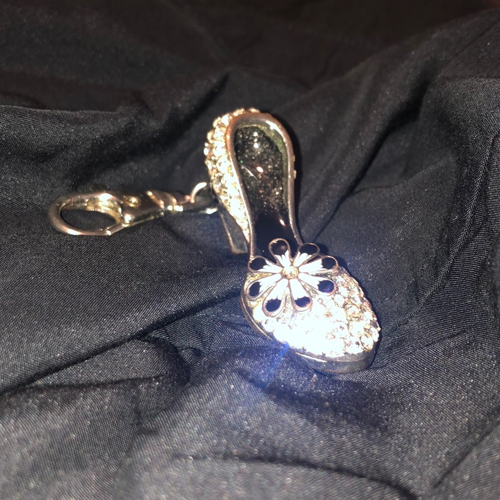 Glamorous, keychain, high-heeled shoe with glitter